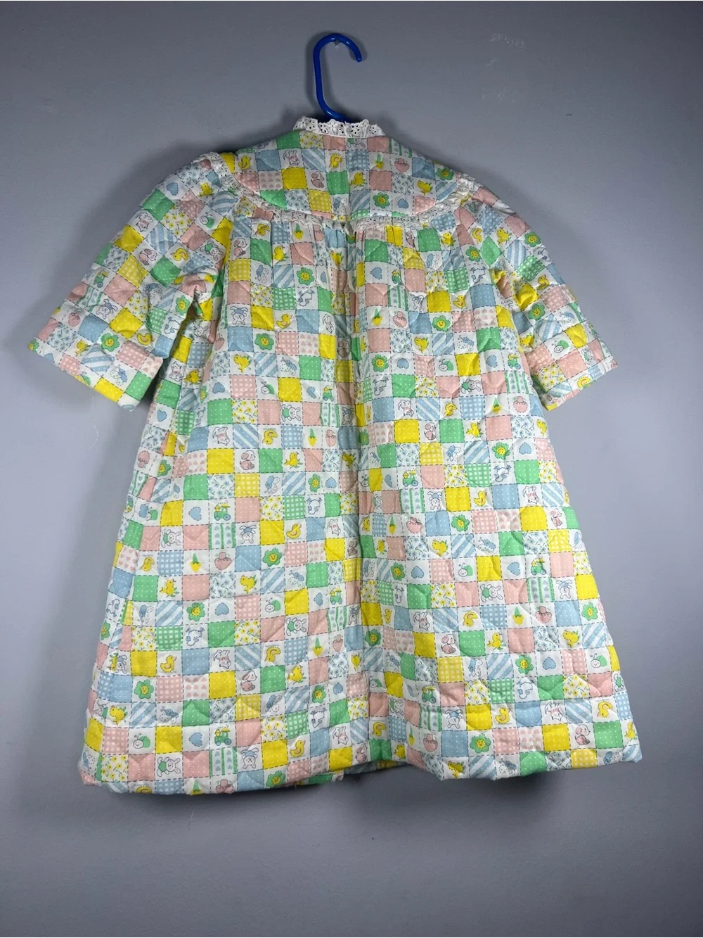 Handmade Vintage Button Up Baby Print House Coat Dress Toddler Girl